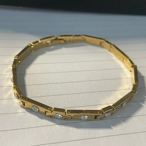Rhinestone Gold Toned Bracelet #0